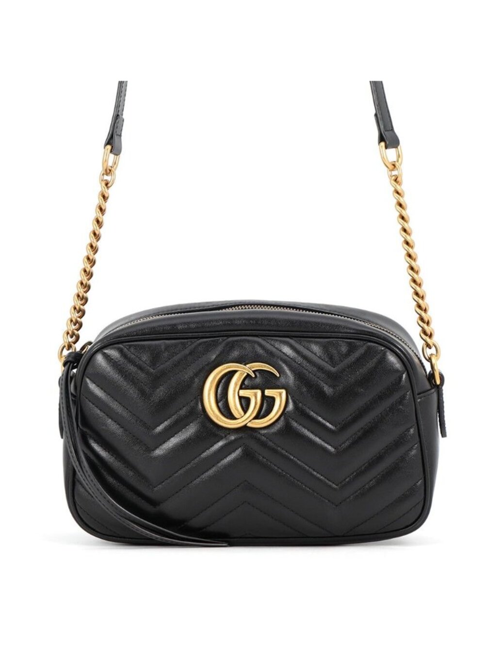 Gucci Chain Shoulder Bag GG Marmont Quilted Small Black